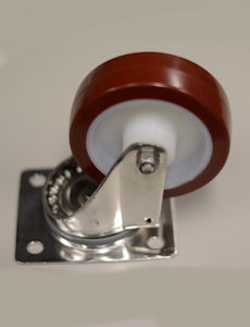 AUSSIE TROLLEYS' Stainless Steel Castor, Swivel with 80mm PU on Nylon Wheel